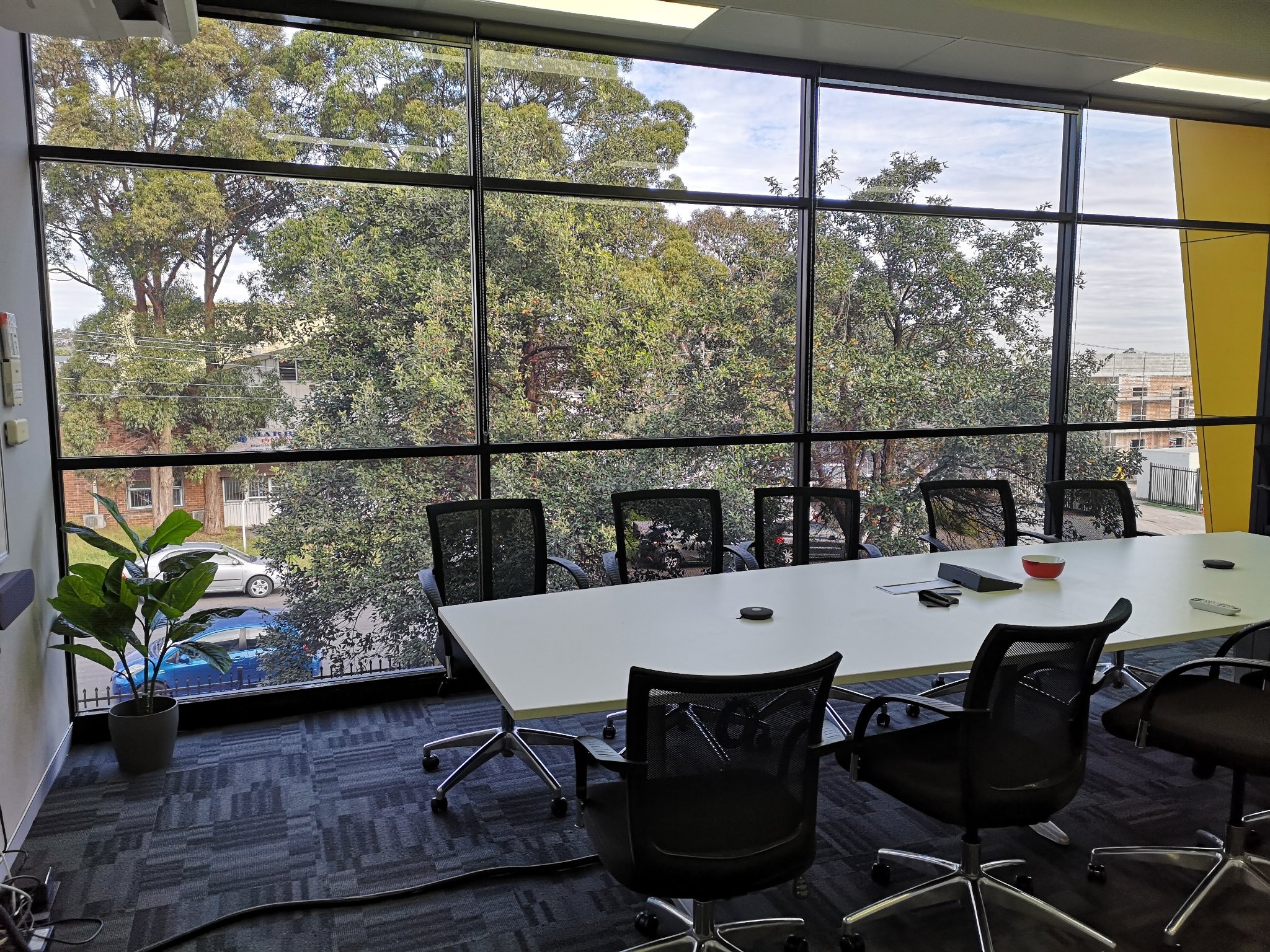 Commercial window cleaning — glass office building Sydney